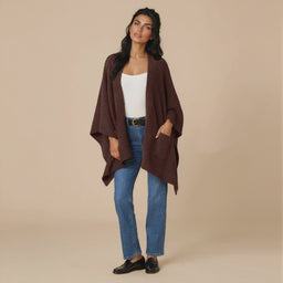 38" Solid Rib Marshmallow Shawl 38" Solid Rib Marshmallow Shawl in Espresso [AI-generated]