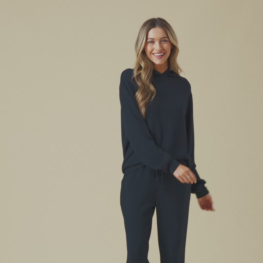 PureDream Long Sleeve Hoodie Jogger Set Black