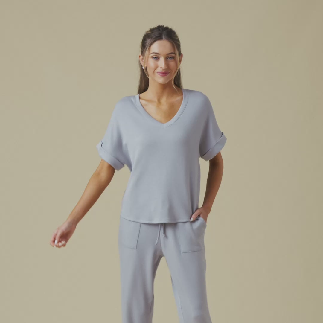 PureDream V-Neck Lounge Set Grey