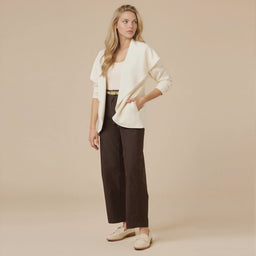 DreamTech Exaggerated Collar Cardigan DreamTech Exaggerated Collar Cardigan in Almond [AI-generated]