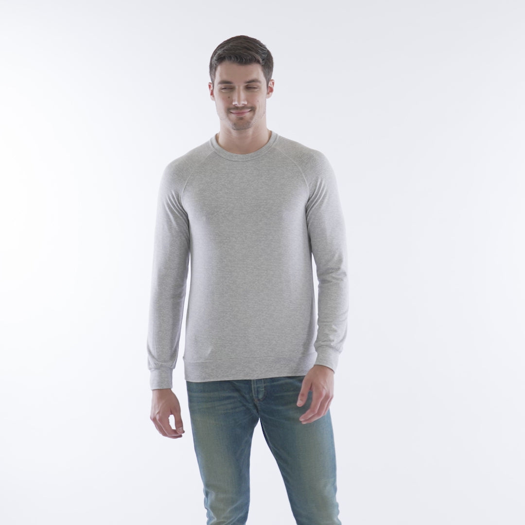 Take 10 Men's Ultra-Dream Crew Neck Sweater Heather Grey