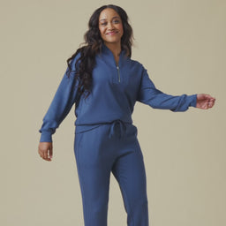 DreamTech ¼ Zip Jogger Set Indigo
