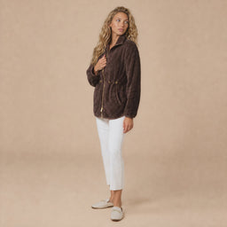 DreamPlush Double Zip Jacket DreamPlush Double Zip Jacket in Espresso  [AI-generated]