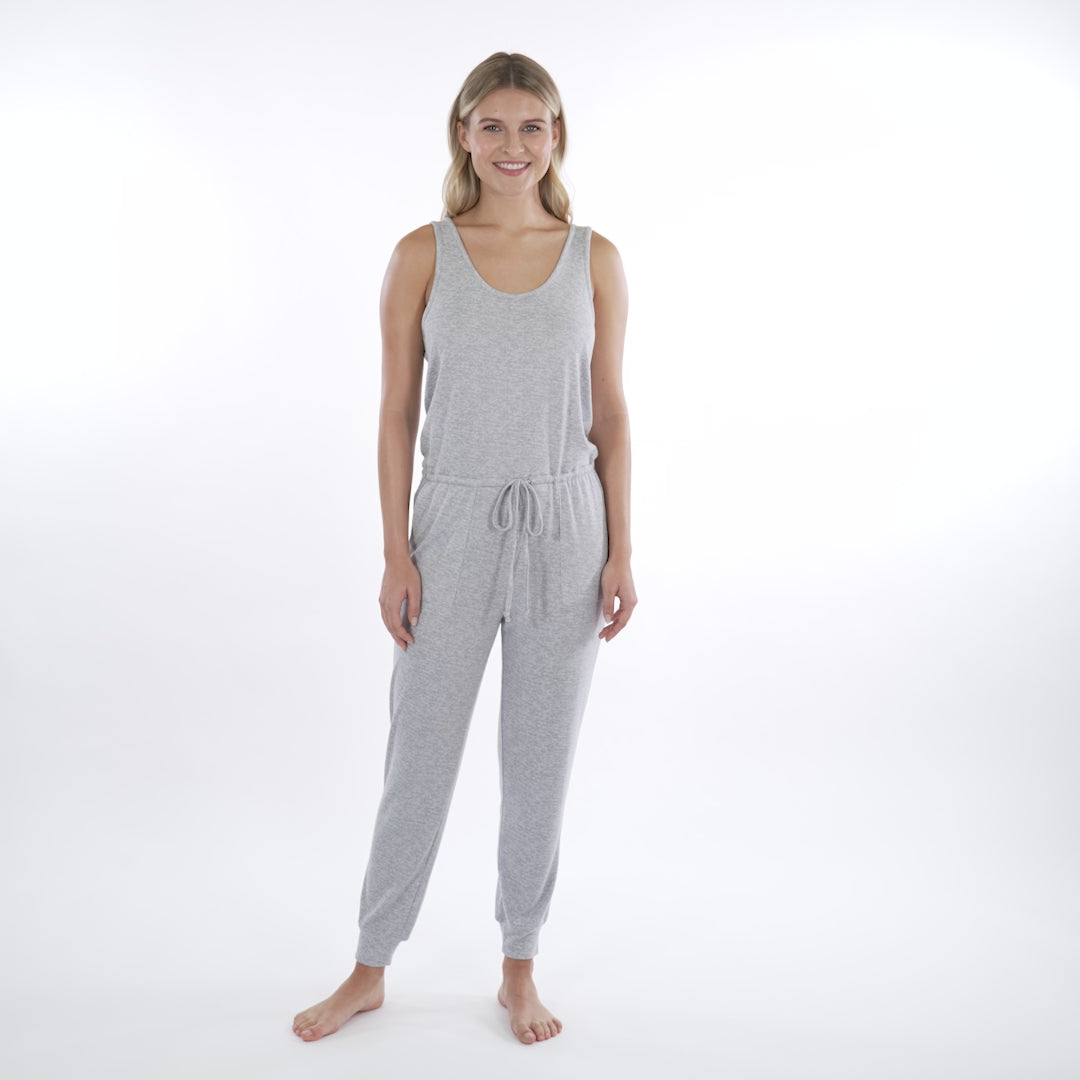 Dream Scoop Neck Jogger Jumpsuit Heather Grey