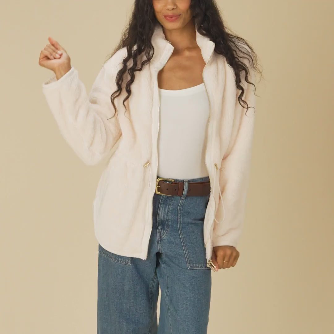 DreamPlush Double Zip Jacket | 50% OFF Almond