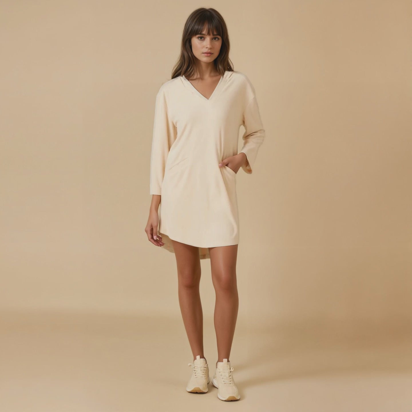 Terry Hooded Lounger Warm Sand