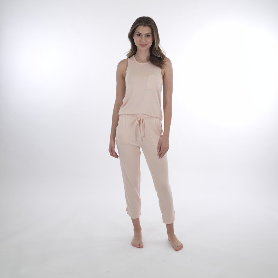 Dream Racerback Tank and Flood Pant Set Apricot