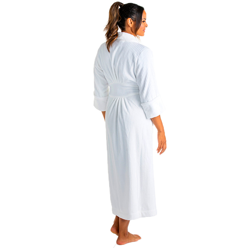 Drop Needle Cloud Fleece Robe White