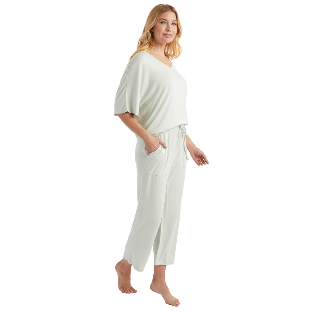 Dream Relaxed V-neck with Capri Lounge Set Sage