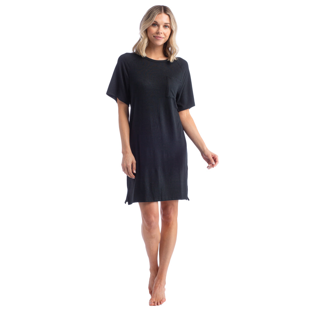 Dream Jersey Raglan Sleep Shirt Black