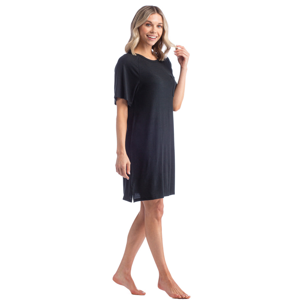 Dream Jersey Raglan Sleep Shirt Black