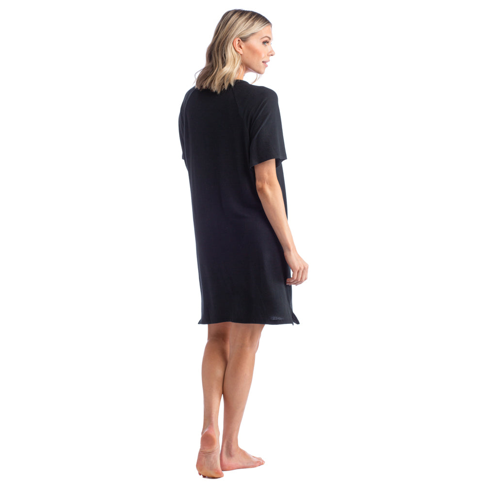 Dream Jersey Raglan Sleep Shirt Black