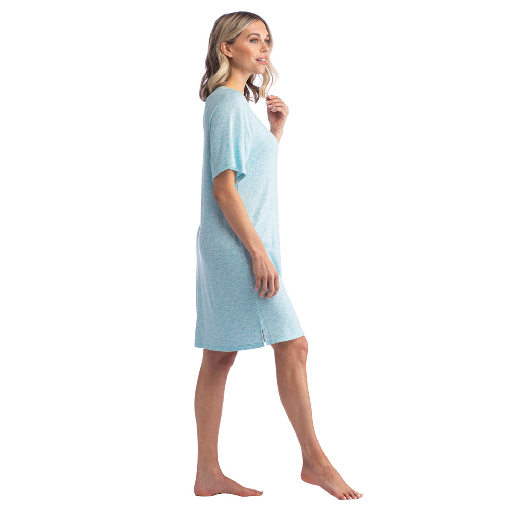 Dream Jersey Raglan Sleep Shirt Heather Glacier Blue