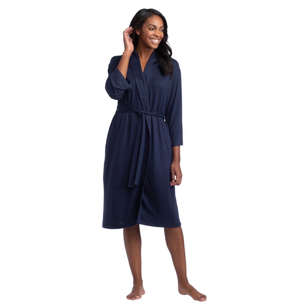 Dream Shawl Collar Robe Navy