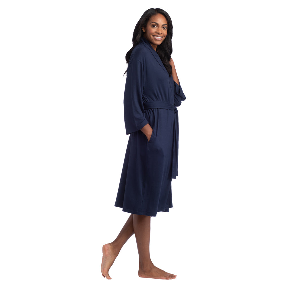 Dream Shawl Collar Robe Navy