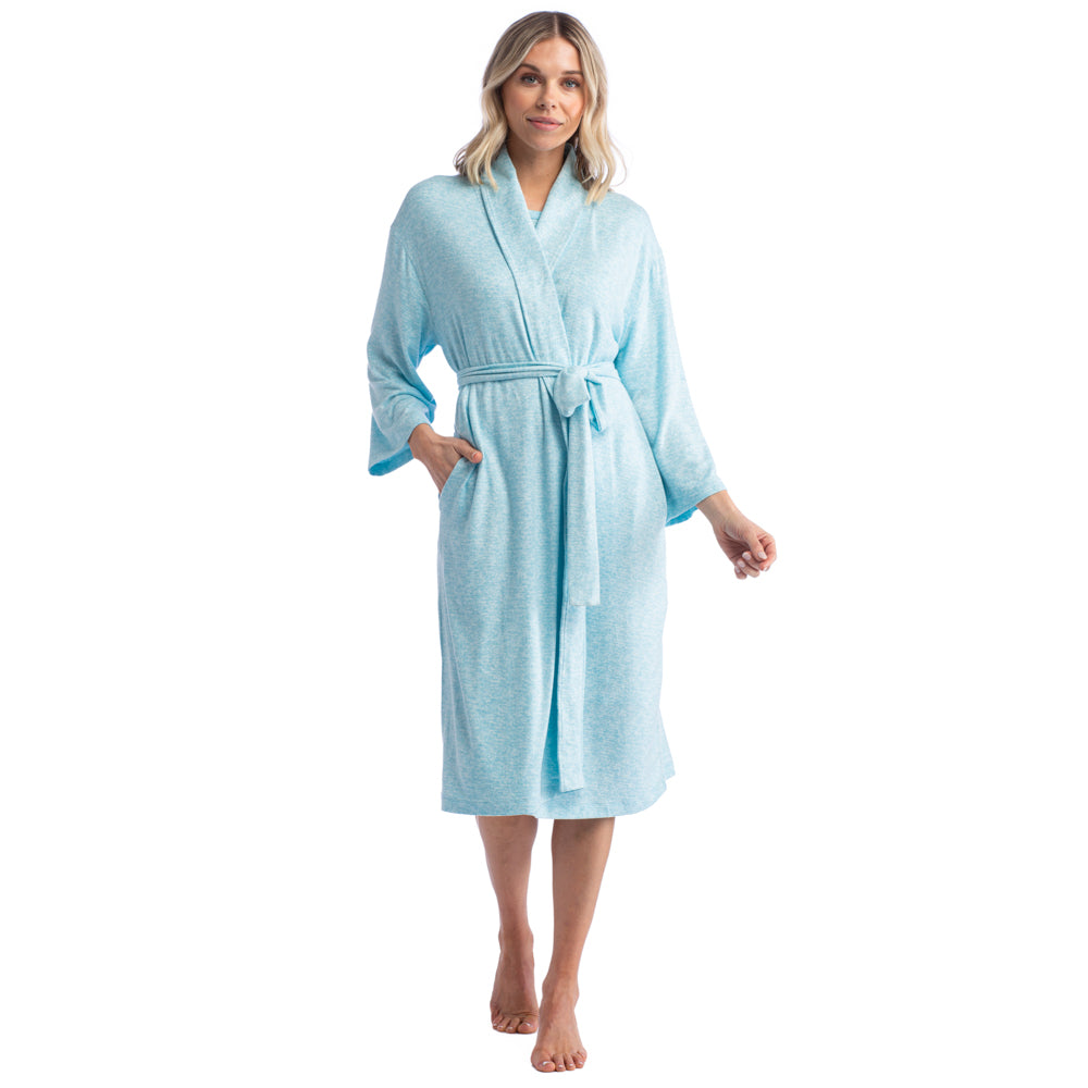 Dream Shawl Collar Robe Heather Glacier Blue