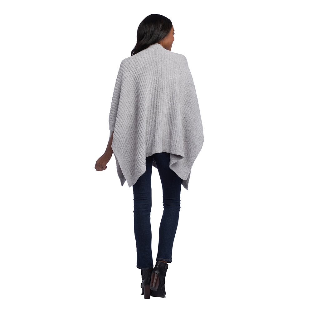Solid Rib Marshmallow Shawl Grey