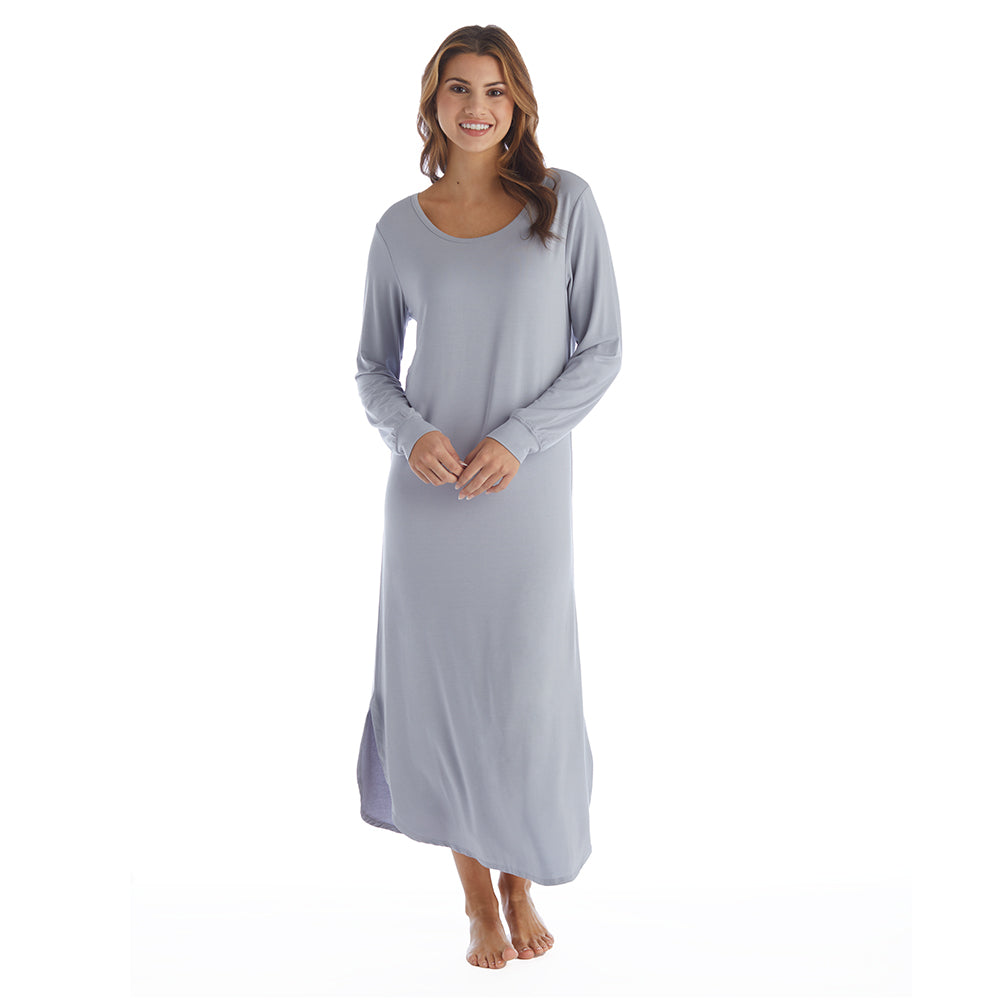 Jess - Long Sleeve Nightgown Grey