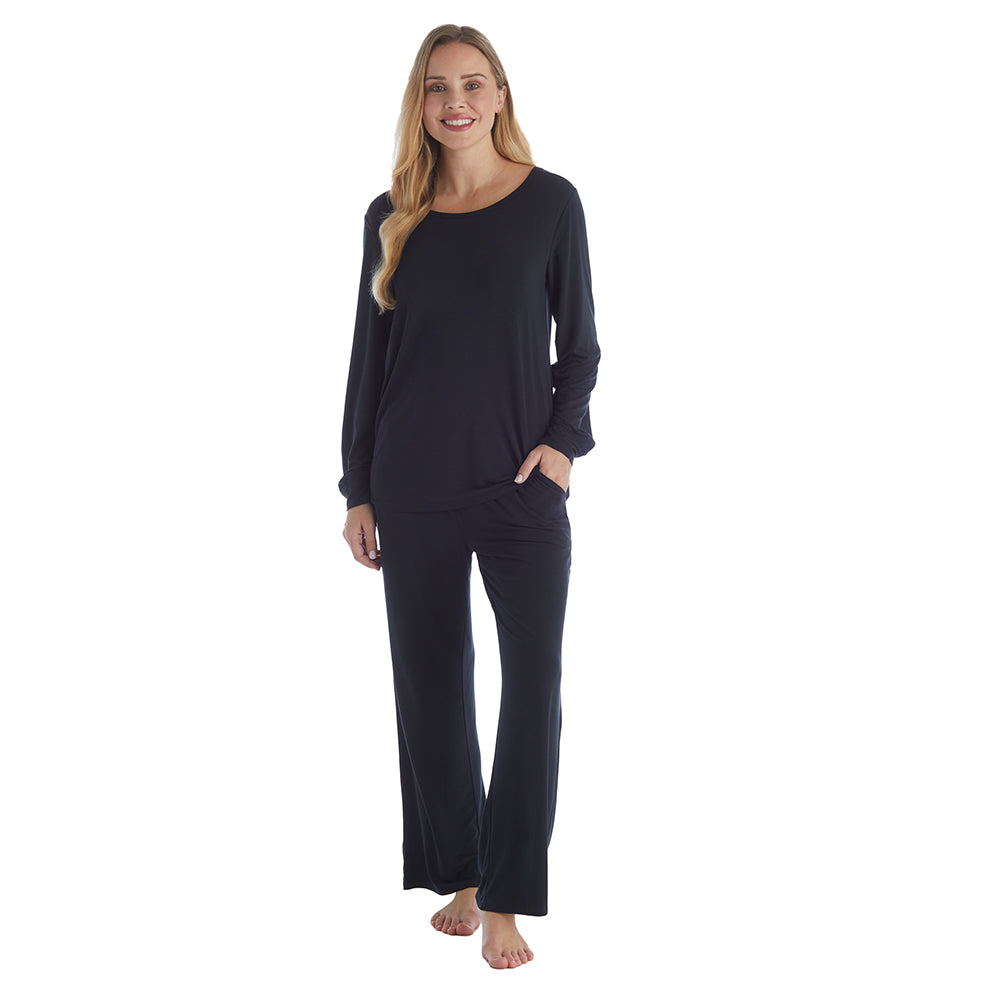 Jess - Long Sleeve PJ Set Black