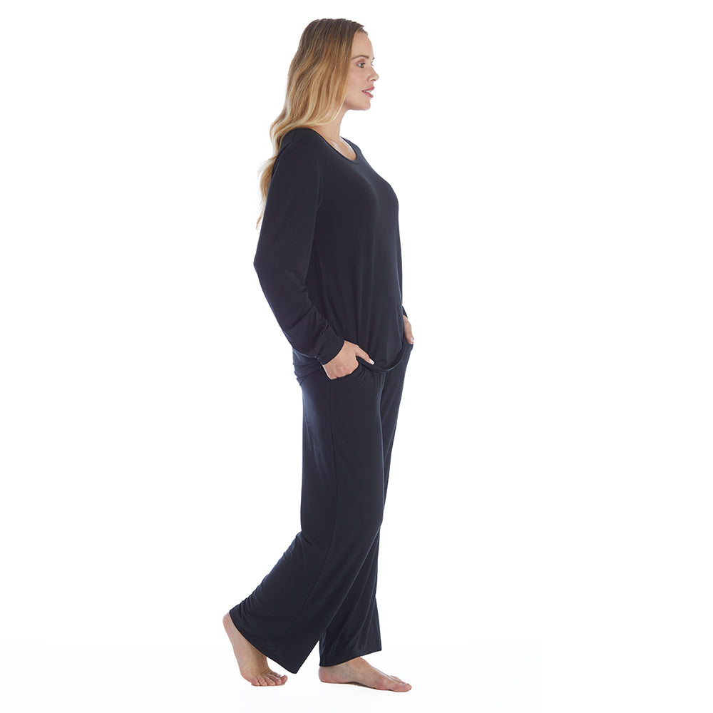 Jess - Long Sleeve PJ Set Black