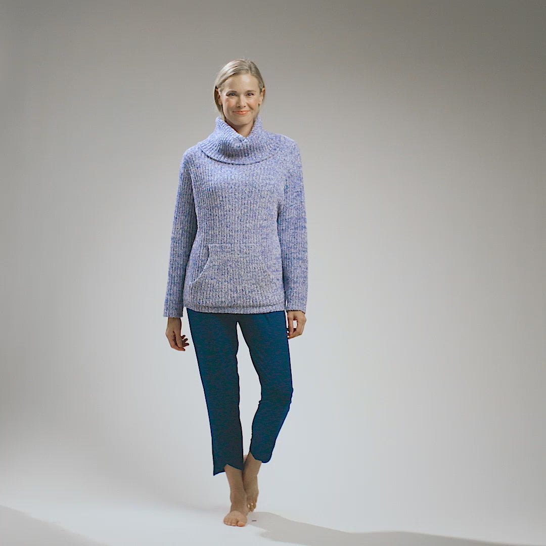 Marshmallow Slouch Turtleneck 2 Pc Lounge Set Navy
