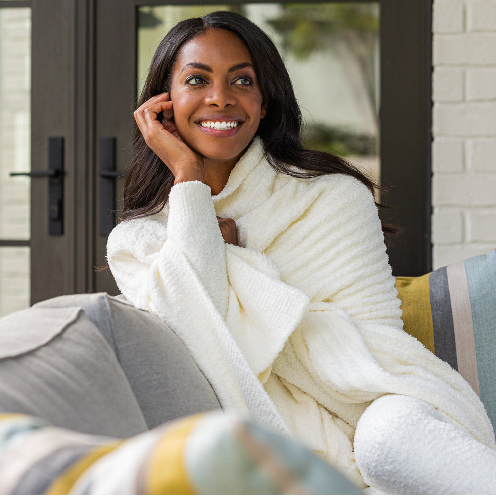 50" x 70" Solid Rib Marshmallow Blanket Cloud