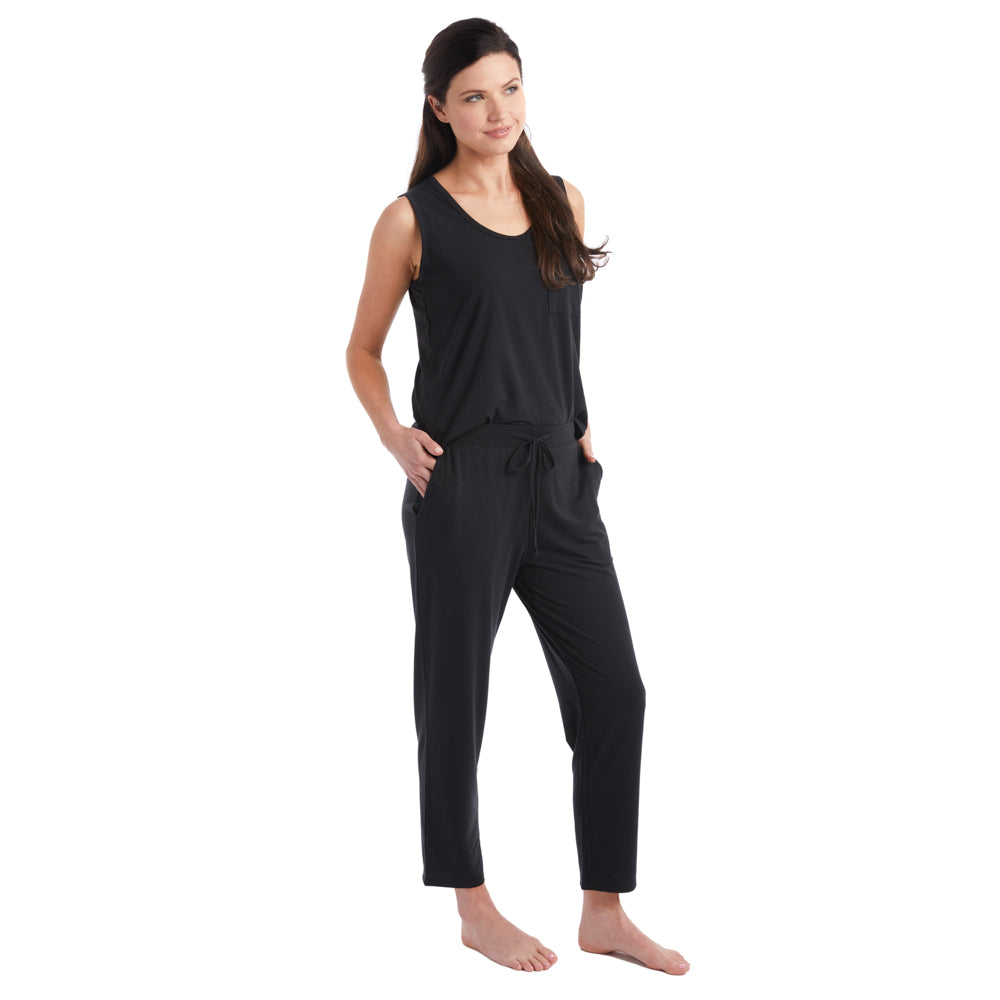 Boyfriend - Pocket Muscle Tank with Flood Pant PJ Set Black