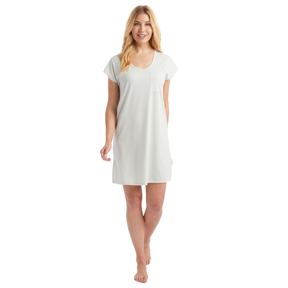 Boyfriend - 36" Cap Sleeve Sleep Shirt with Pocket Sage