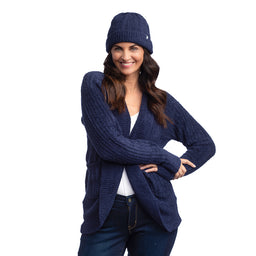 Chunky Rib Marshmallow Beanie Chunky Rib Marshmallow Beanie in Navy
