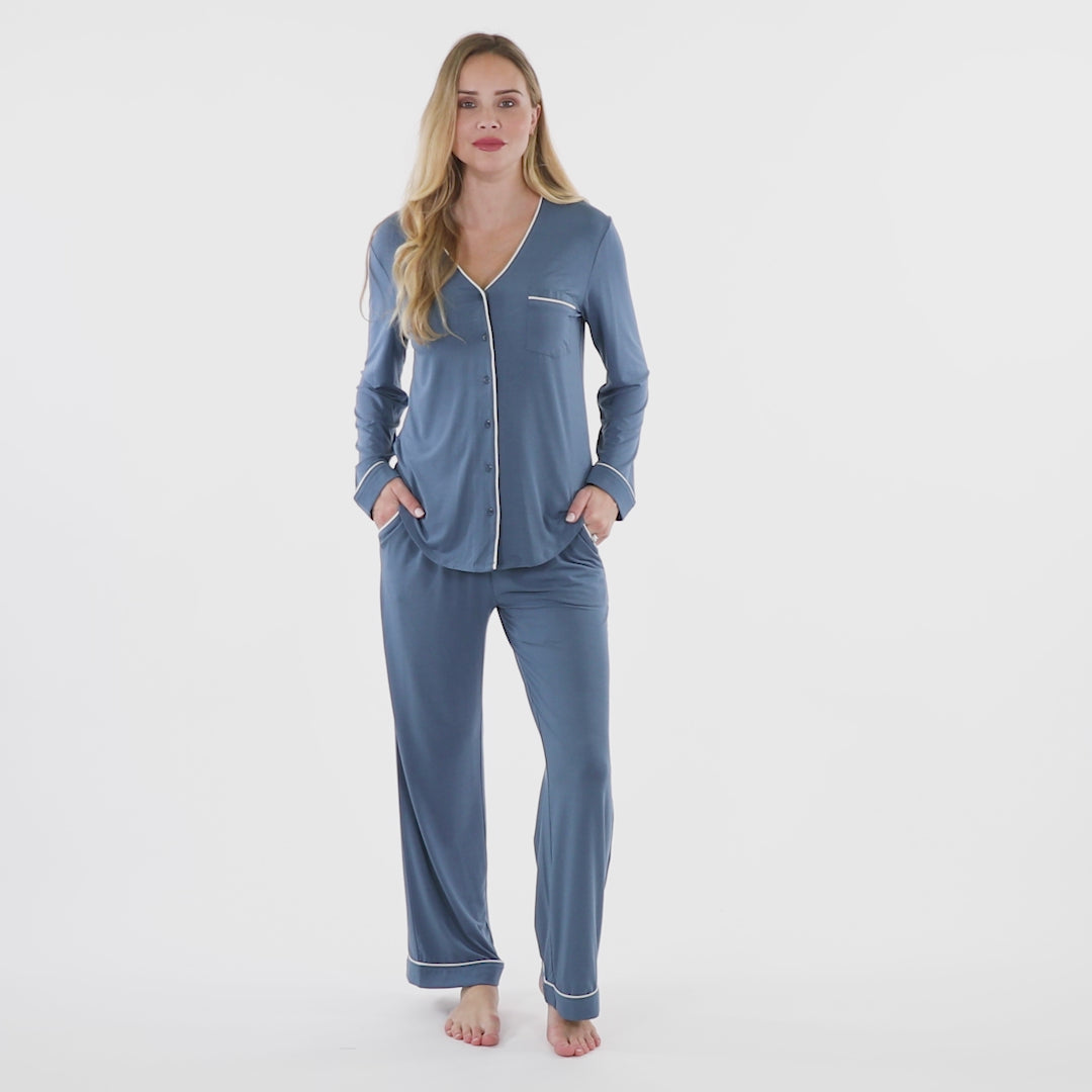 Taylor - Long Sleeve Ankle PJ Set with Contrast Trim Spring Lake