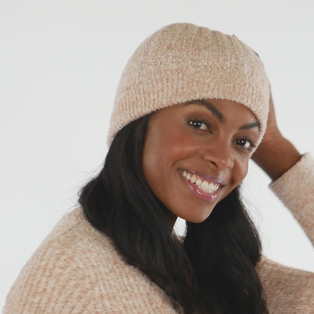 Chunky Rib Marshmallow Beanie Heather Birch