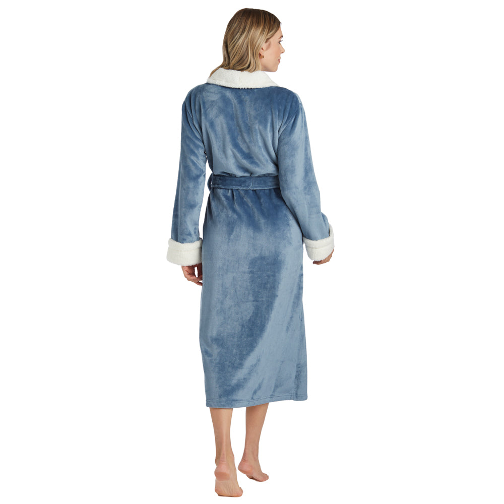 Plush Sherpa Robe with Contrast Trim Spring Lake