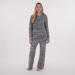 Marshmallow Crew Neck Lounge Set Heather Black