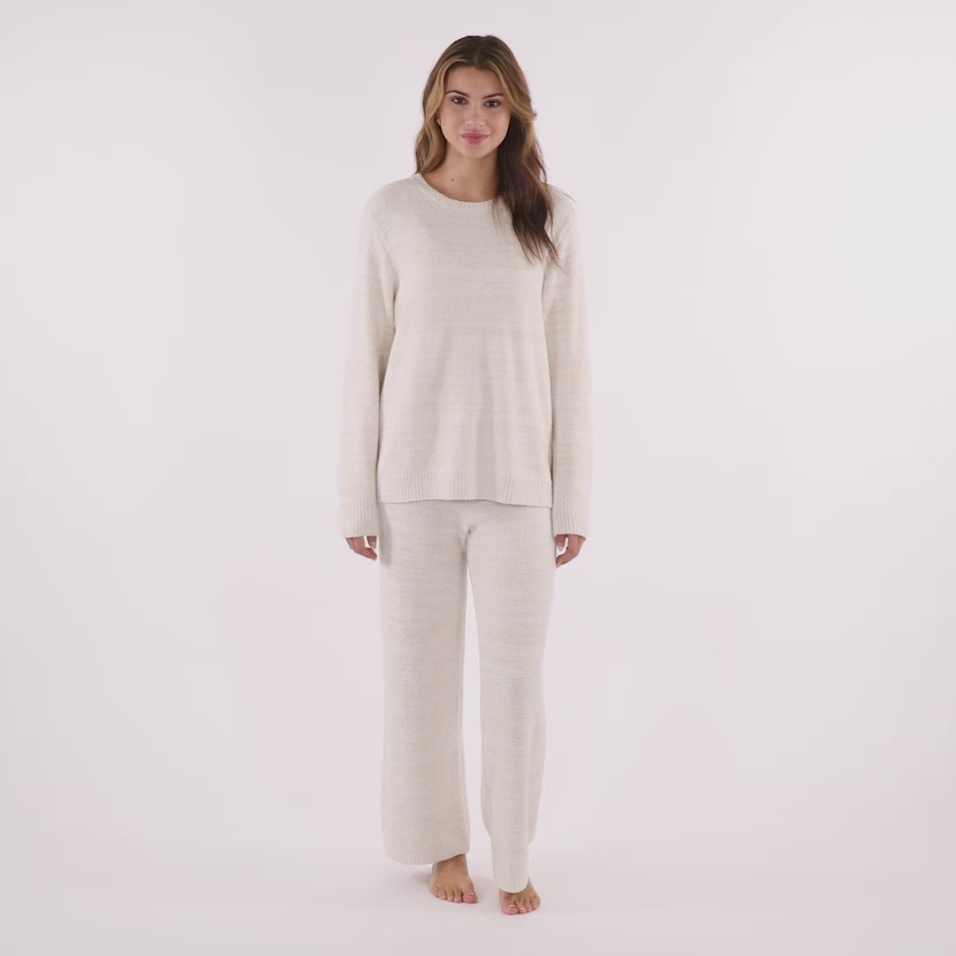 Marshmallow Crew Neck Lounge Set Heather Stone