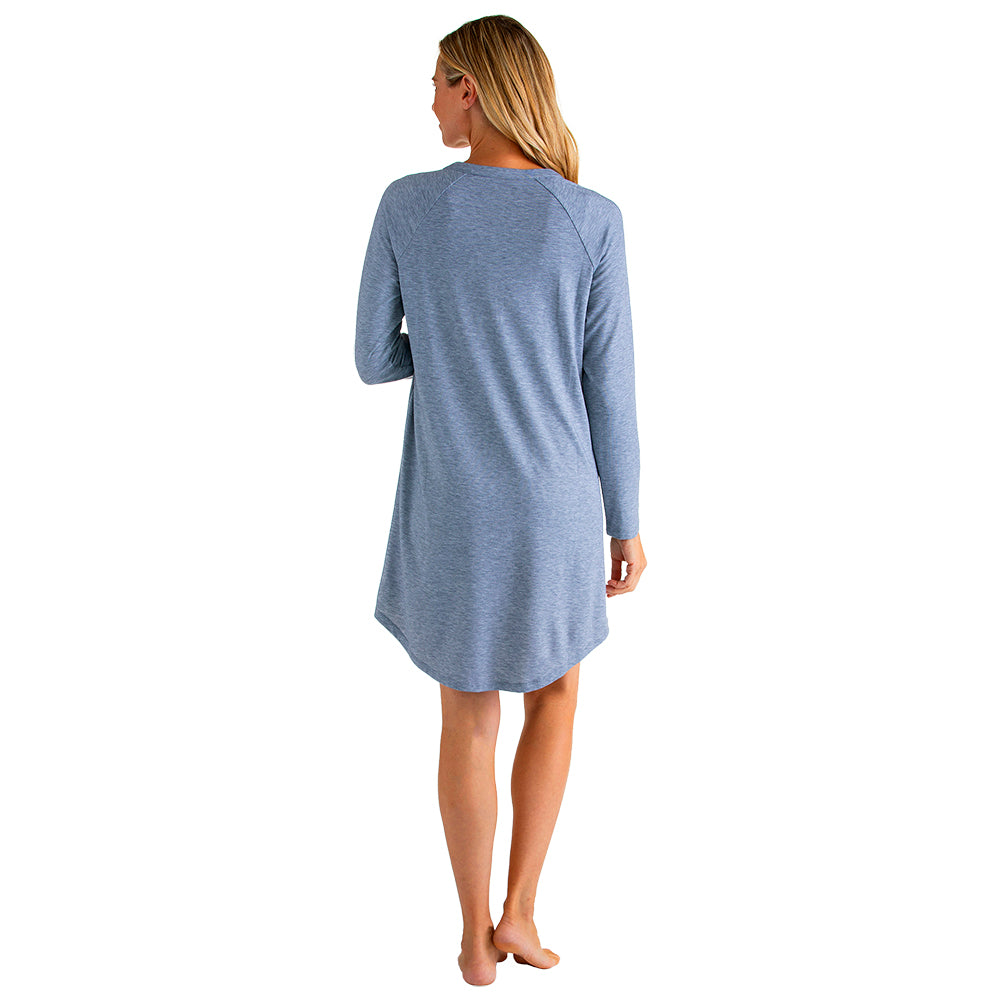 36" Double Patch Pocket Raglan Sleep Shirt Grey