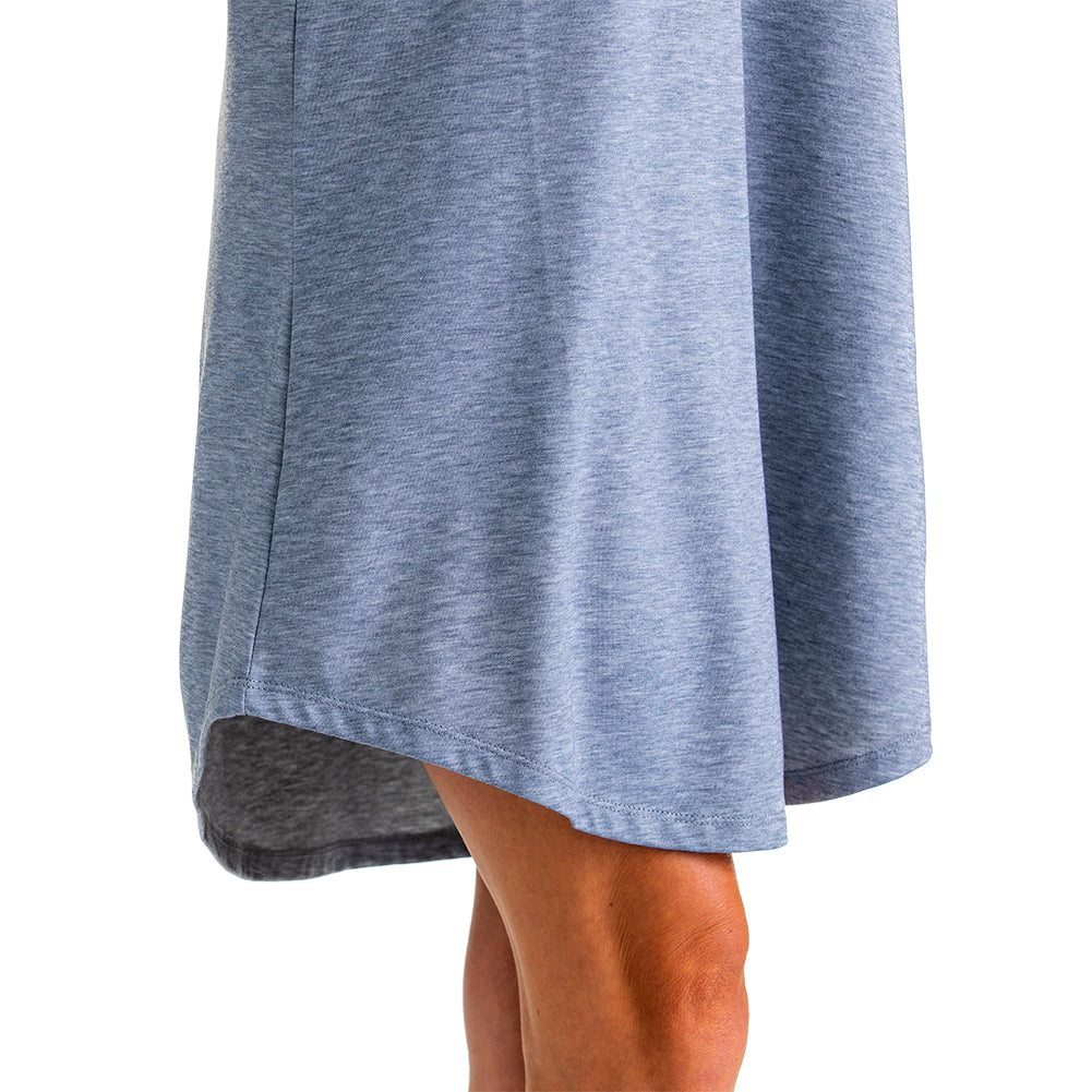 36" Double Patch Pocket Raglan Sleep Shirt Grey