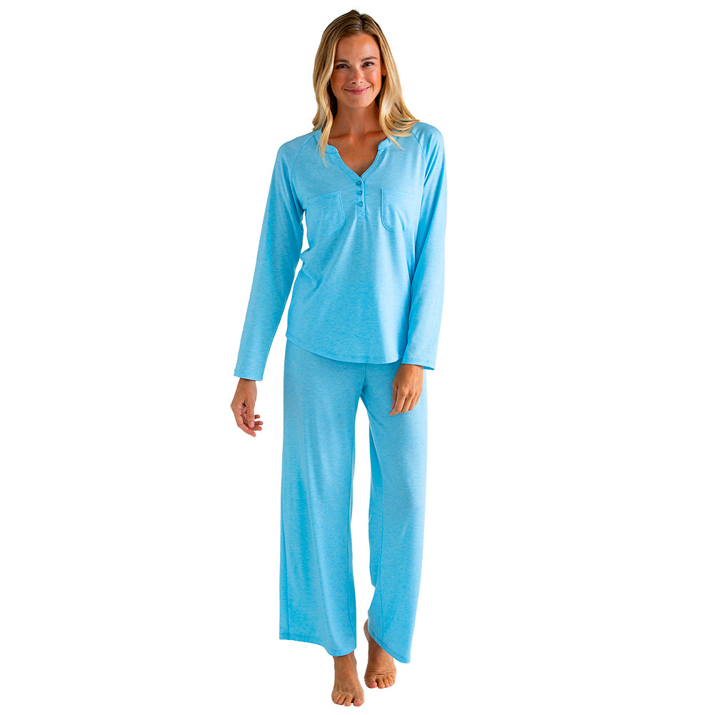 Double Patch Pocket Raglan Ankle PJ Set Light Blue