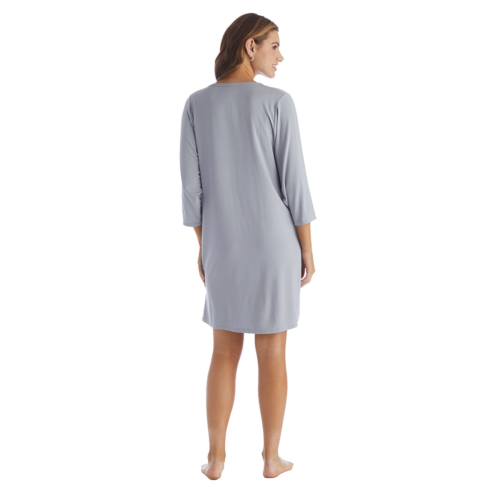 Cam - 36" 3/4 Sleeve Pocket Sleep Shirt Grey