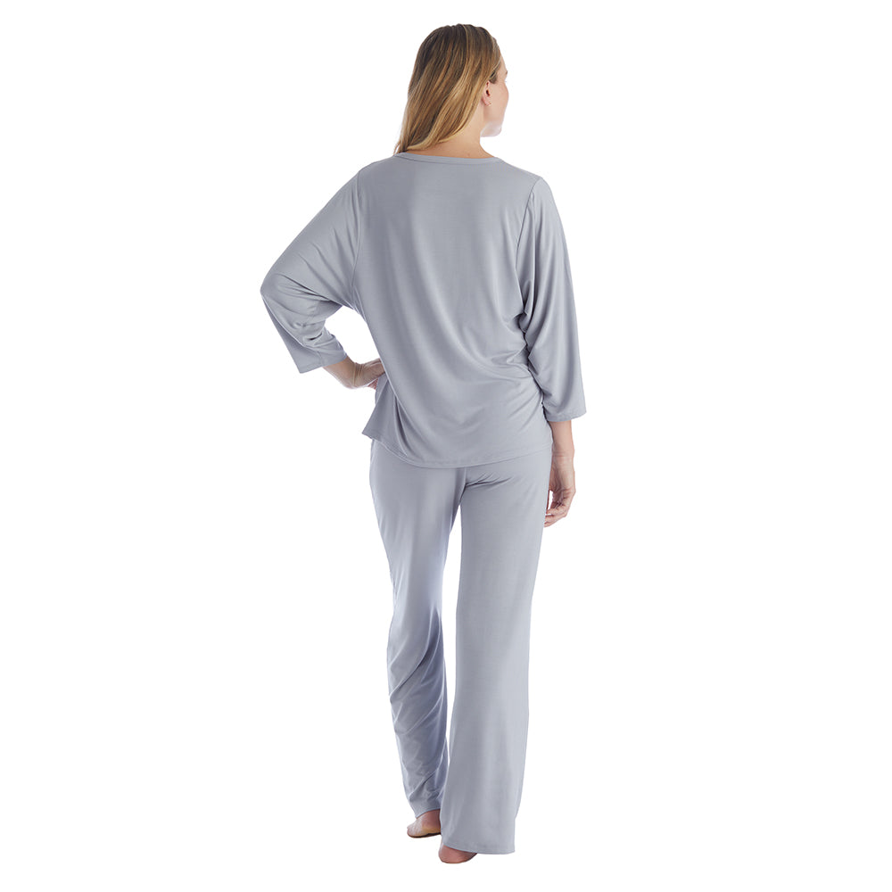 Cam - 3/4 Sleeve Pocket PJ Set Grey