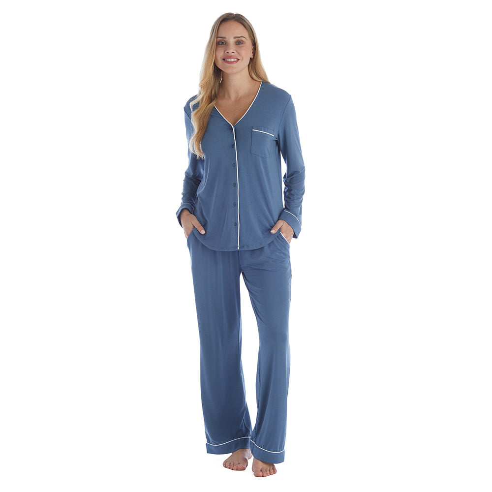Taylor - Long Sleeve Ankle PJ Set with Contrast Trim Spring Lake