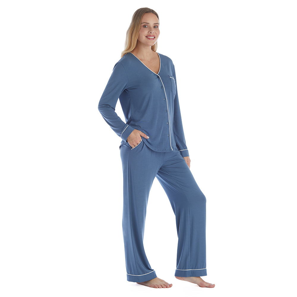 Taylor - Long Sleeve Ankle PJ Set with Contrast Trim Spring Lake