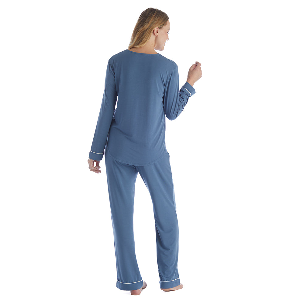 Taylor - Long Sleeve Ankle PJ Set with Contrast Trim Spring Lake