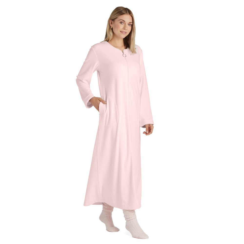 Serenity Shear Mink Zip Robe Blush Pink