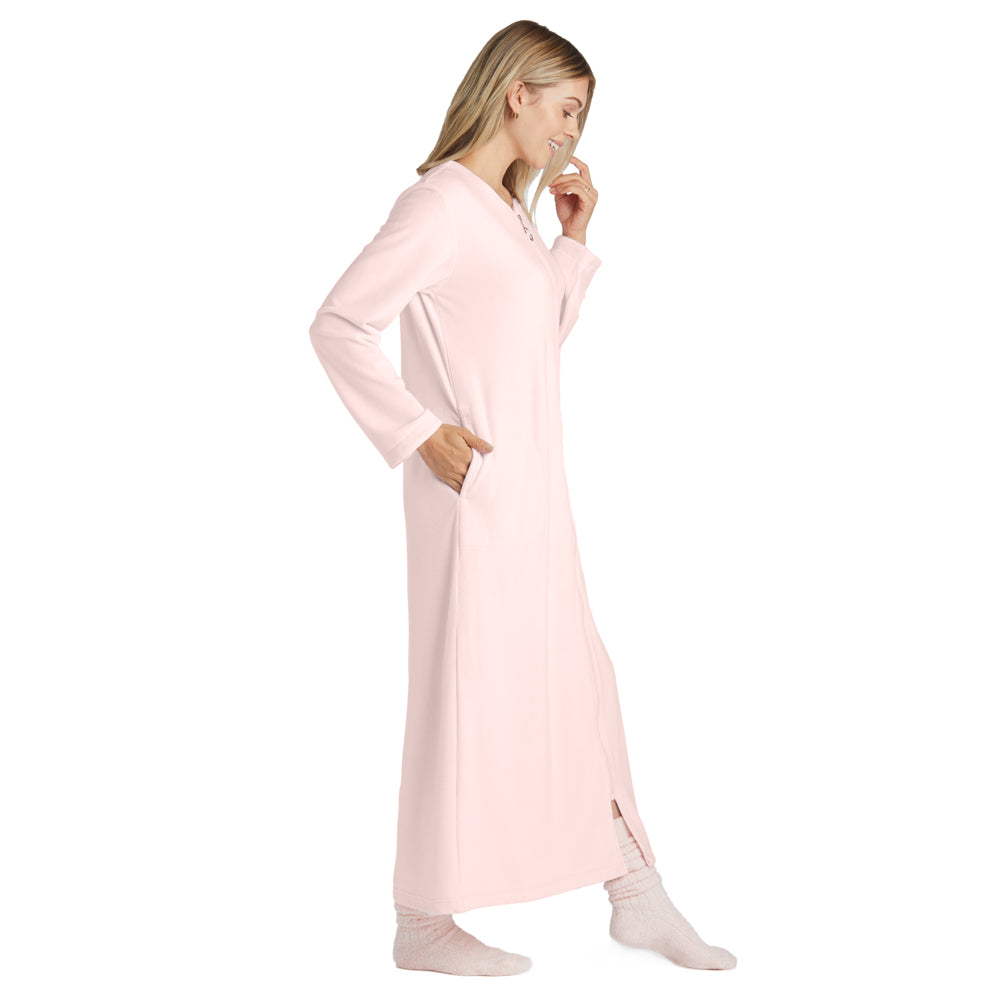 Serenity Shear Mink Zip Robe Blush Pink