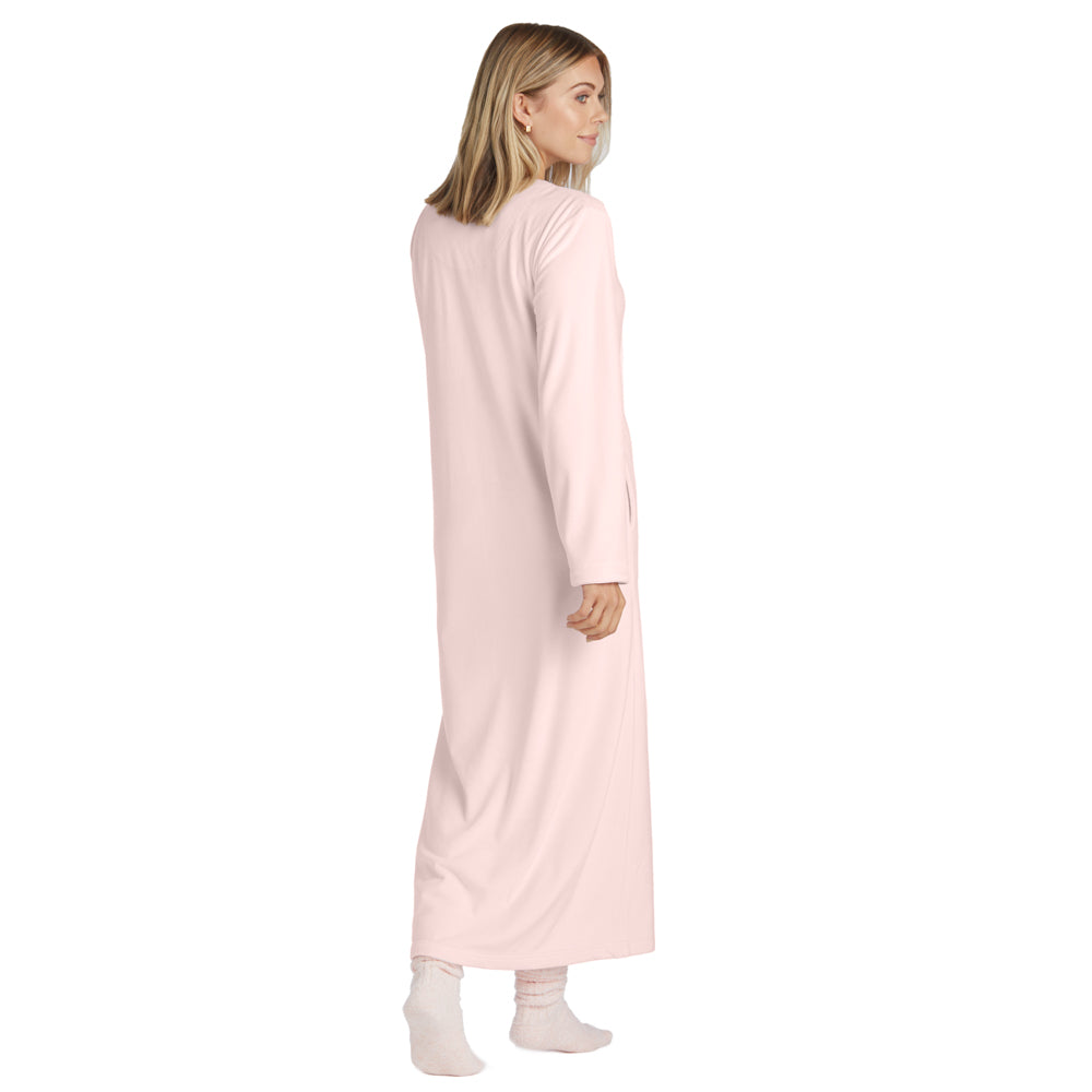 Serenity Shear Mink Zip Robe Blush Pink