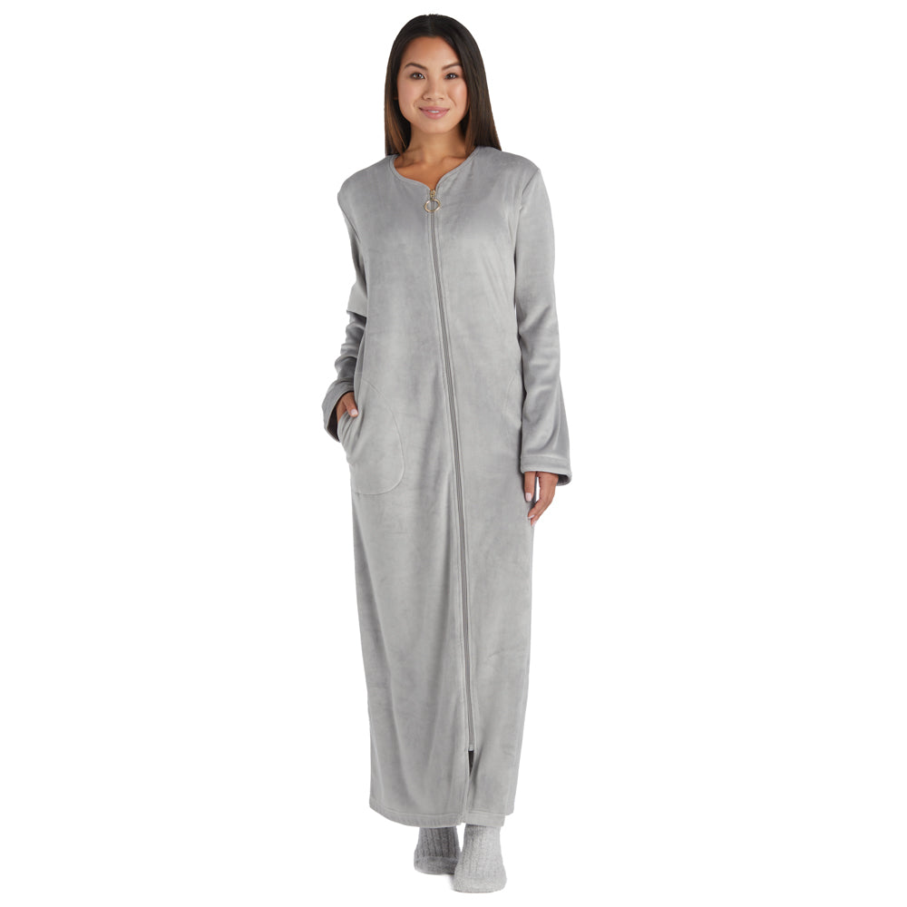 Serenity Shear Mink Zip Robe Grey