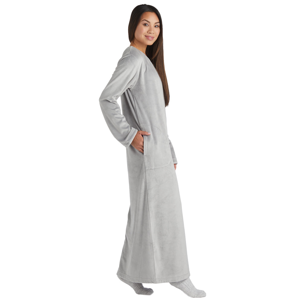 Serenity Shear Mink Zip Robe Grey