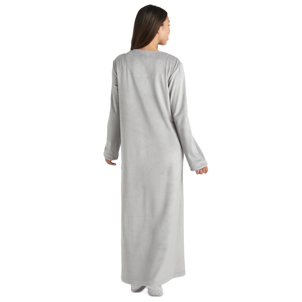 Serenity Shear Mink Zip Robe Grey