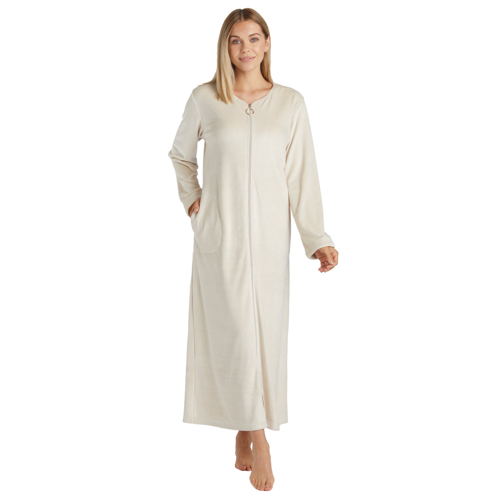 Serenity Shear Mink Zip Robe Stone