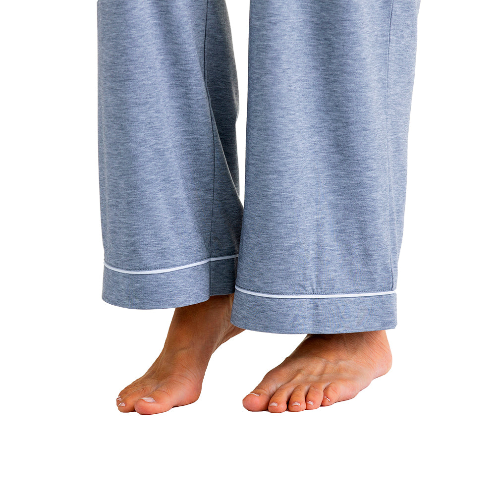 Long Sleeve Sleeper with Contrast Piping Grey
